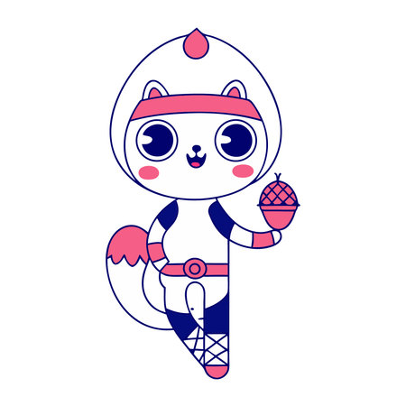 cute raccoon animal cartoon vector illustration graphic design vector illustration graphic designのイラスト素材