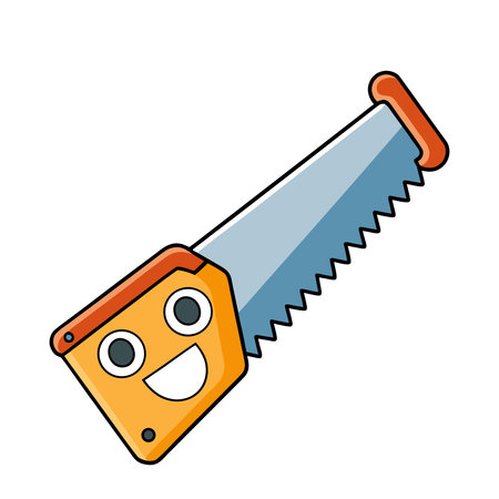 saw tool icon image vector illustration design yellow and orange color.のイラスト素材
