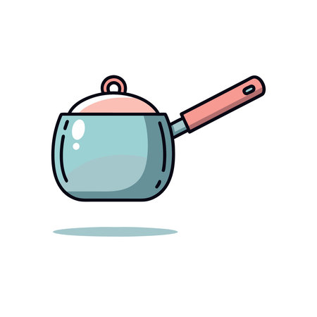 Vector illustration of a frying pan. Kitchen utensils icon.のイラスト素材