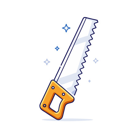 Hand saw icon in flat style. Hand saw vector illustration on white background.のイラスト素材