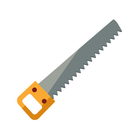 Hand saw flat icon isolated on white background. Vector illustration of saw.のイラスト素材