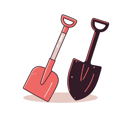 Shovel and spade. Vector illustration in cartoon style.のイラスト素材