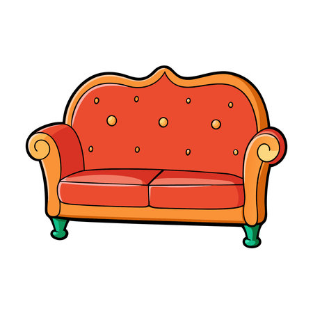 Sofa. Isolated on white background. Vector illustration.のイラスト素材