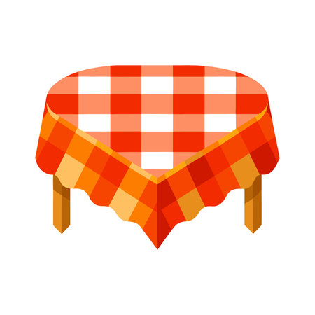 Picnic tablecloth icon. Flat illustration of picnic tablecloth vector icon for web designのイラスト素材