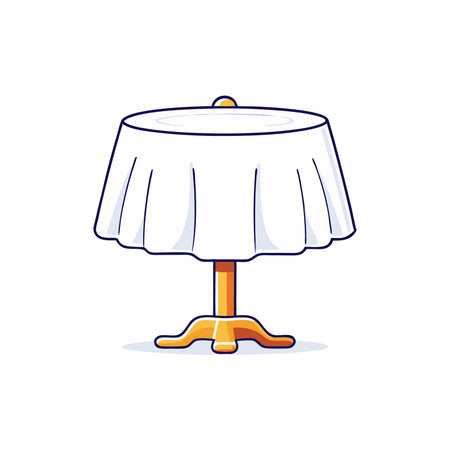 Table with a tablecloth. Vector illustration in a flat style.のイラスト素材