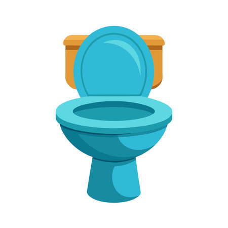 Blue toilet bowl icon. Cartoon illustration of blue toilet bowl vector icon for web designのイラスト素材