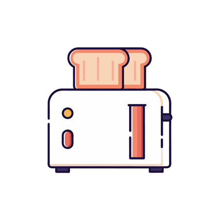 Toaster flat color icon. Isolated vector illustration on white background