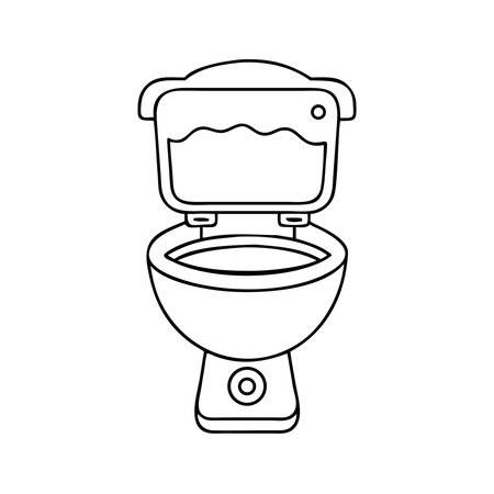 toilet bowl icon over white background, line style, vector illustrationのイラスト素材