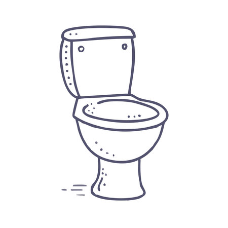 Toilet bowl line icon. Vector illustration of a toilet bowl.のイラスト素材