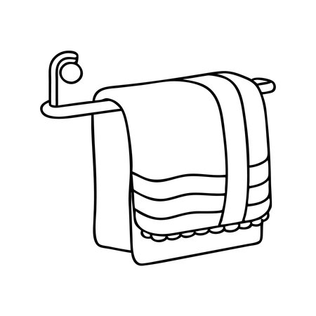 toilet towel icon over white background, line style, vector illustrationのイラスト素材