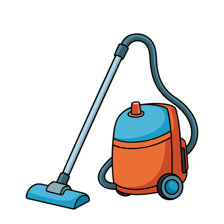Vacuum cleaner icon in cartoon style isolated on white background. Household appliance symbol stock vector illustration.のイラスト素材