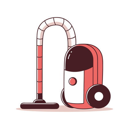 Vacuum cleaner. Flat vector illustration isolated on white background.のイラスト素材