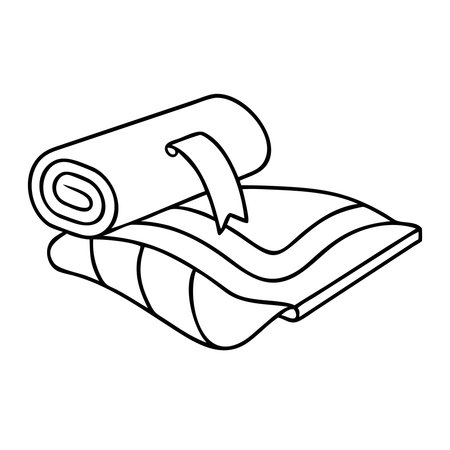 towel roll icon over white background, line style, vector illustrationのイラスト素材