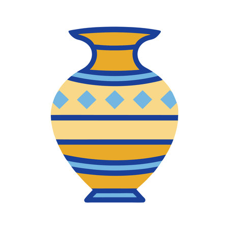 Ceramic vase isolated on white background. Vector illustration.のイラスト素材