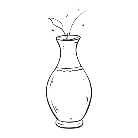Vector illustration of a vase with a flower on a white backgroundのイラスト素材