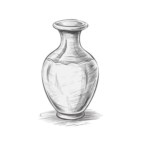 Vase sketch. Vector illustration of a vase on a white background.のイラスト素材