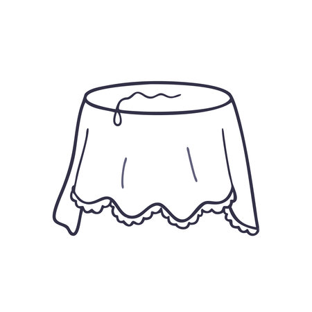 Tablecloth line icon on white background for graphic and web design. Simple vector sign. Internet concept symbol for website button or mobile appのイラスト素材