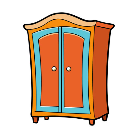 cabinet icon image vector illustration design orange and blue colorのイラスト素材
