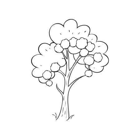 Hand drawn doodle tree isolated on white background. Vector illustration.のイラスト素材