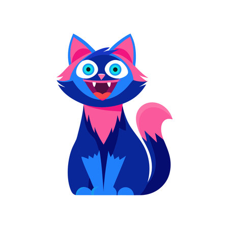 Cute cartoon cat character. Vector illustration in a flat style.のイラスト素材