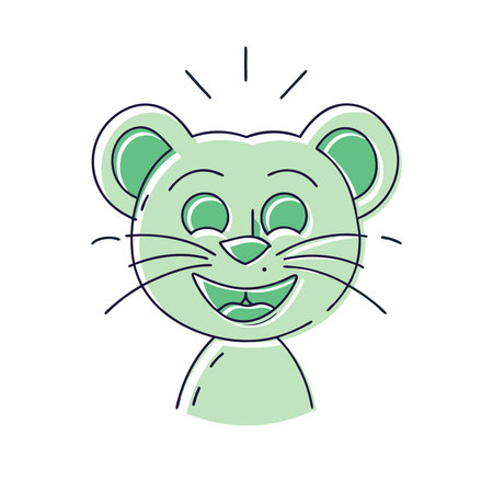 Cute cartoon mouse icon. Vector illustration. Isolated on white background.のイラスト素材