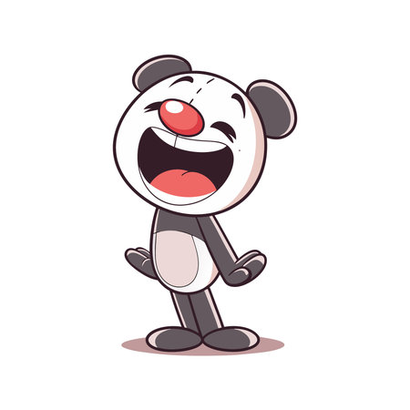 Cartoon panda character. Vector illustration on a white background.のイラスト素材