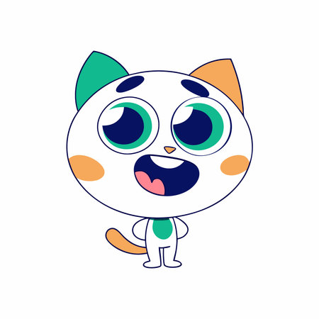 Cute cat cartoon vector illustration. Cute kitty character.のイラスト素材