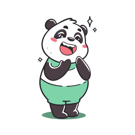 Cute panda vector illustration. Cute panda cartoon character.のイラスト素材