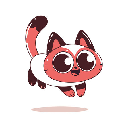 Cute cartoon cat. Vector illustration isolated on a white background.のイラスト素材
