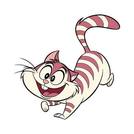 Cute cartoon cat. Vector illustration isolated on a white background.のイラスト素材