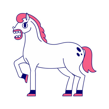cute horse icon over white background, colorful design. vector illustrationのイラスト素材