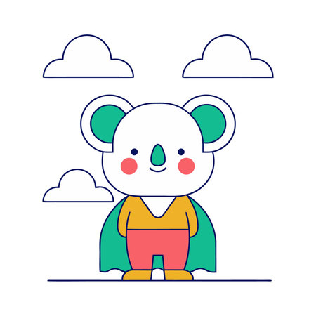 Cute cartoon koala. Vector illustration in a flat style.のイラスト素材
