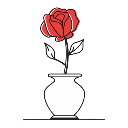 Flower in vase icon. Vector illustration of flower in vase.のイラスト素材