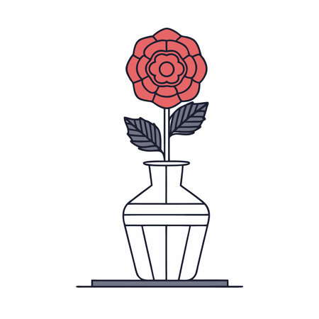rose in vase icon over white background. colorful design. vector illustrationのイラスト素材
