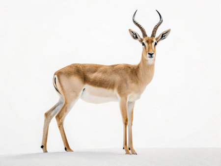 Springbok antelope (Aepyceros melampus) isolated on white backgroundの写真素材