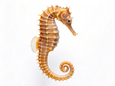 Seahorse isolated on white background. Clipping path included.の写真素材