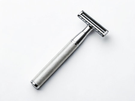 Razor on white background. Shaving equipment. Shaving razor.の写真素材