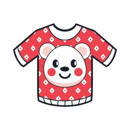 Cute teddy bear in a sweater. Vector illustration on white background.のイラスト素材