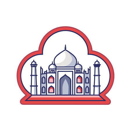 Taj Mahal icon. India travel and tourism theme. Isolated design. Vector illustrationのイラスト素材