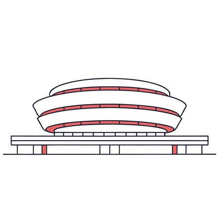 building stadium icon over white background, colorful design. vector illustrationのイラスト素材