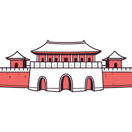 Chinese ancient architecture building cartoon vector illustration graphic design vector illustration graphic designのイラスト素材