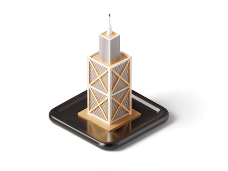 3d illustration of skyscrapers isolated on a white background.の写真素材