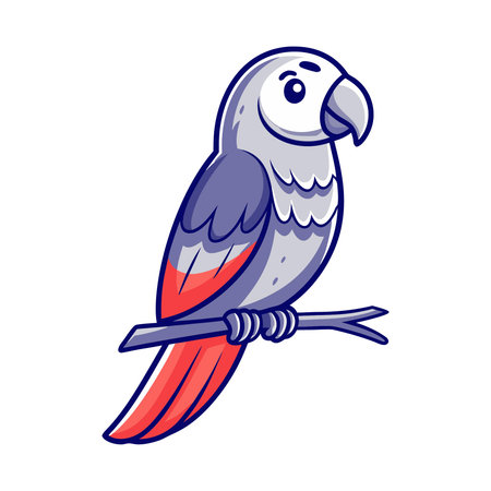 Parrot icon. Cartoon parrot vector icon for web design isolated on white backgroundのイラスト素材