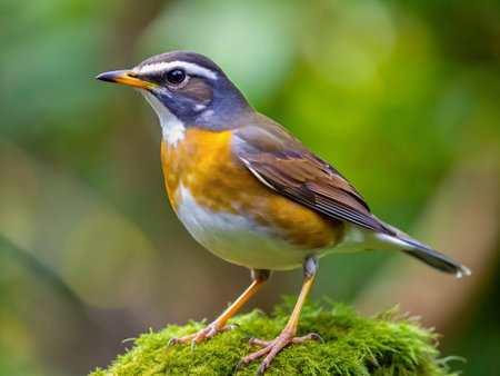 Red-throated Thrush (Turdus rubecula) in nature