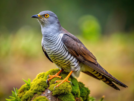 Male cuckoo (Cuculus canorus) on moss