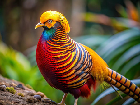 Golden pheasant (Phasianus colchicus) in Thailand