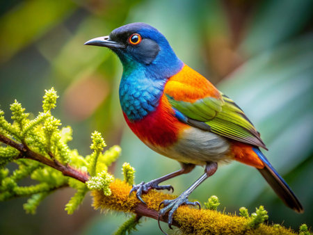 Superb Starling in the rainforest of Costa Rica, Central Americaの写真素材