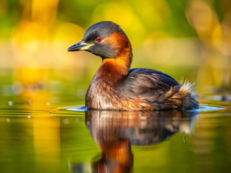 Black-necked grebe (Podiceps nigricollis)の写真素材