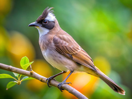 Red-whiskered Bulbul (Pycnonotus goiavier) in Thai forest