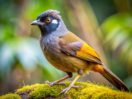 Portrait of Bulbul (Pycnonotus bulbul) in nature
